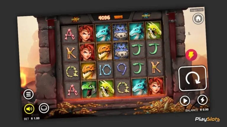 Dragon Tribe slot game layout image.
