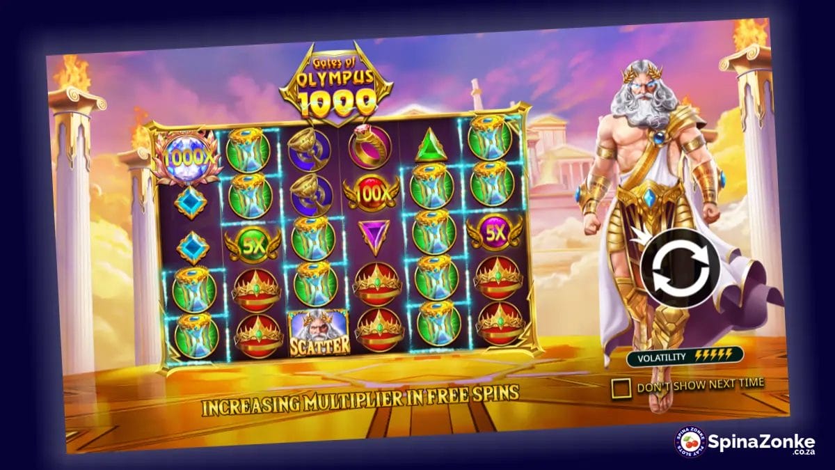 Gates of Olympus 1000 slot game intro image.