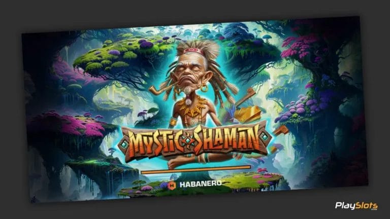 Mystic Shaman slot game intro image.