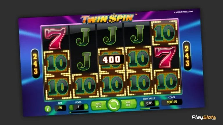 Twin Spin slot game layout image.