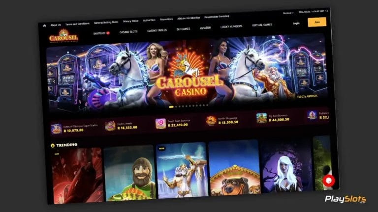 Carousel Casino website image.