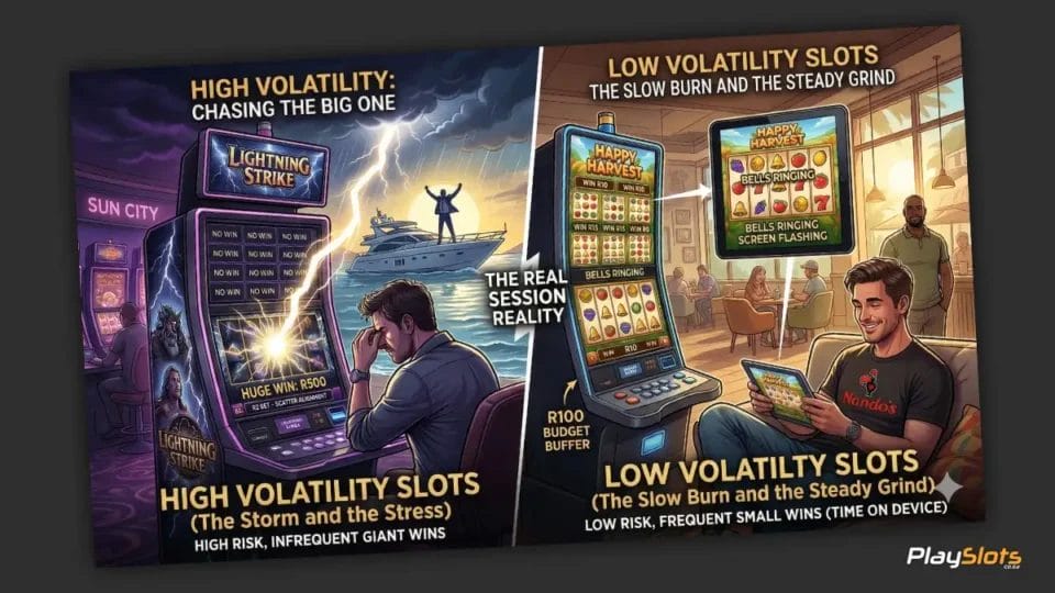 High Volatility vs Low Volatility Slots Over Real Sessions